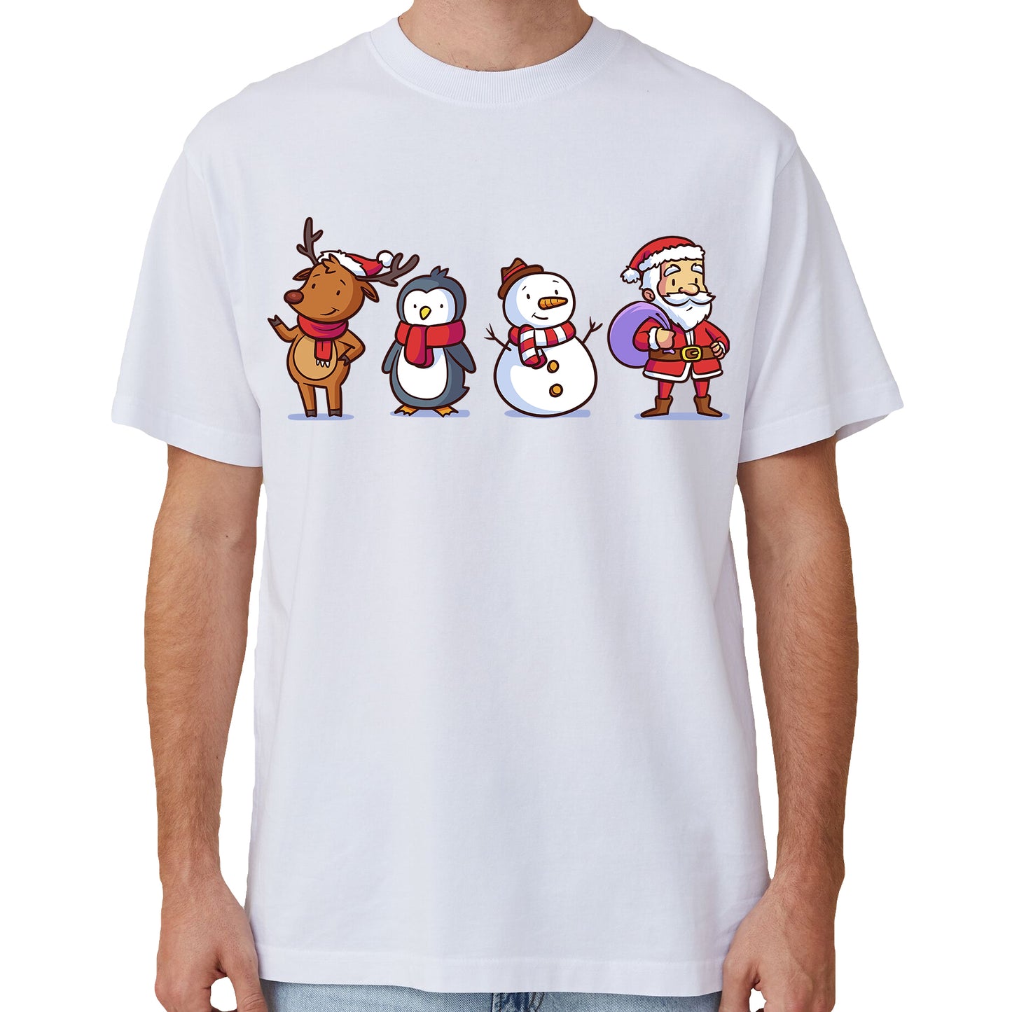 100% Cotton Christmas Unisex T-shirt Adult Kids Tee Mens Top Santa Xmas Party Custume - Winter Wonderland