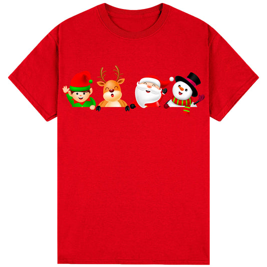 100% Cotton Christmas Unisex T-shirt Adult Tee Mens Top Santa Xmas Party Custume - Christmas Crew