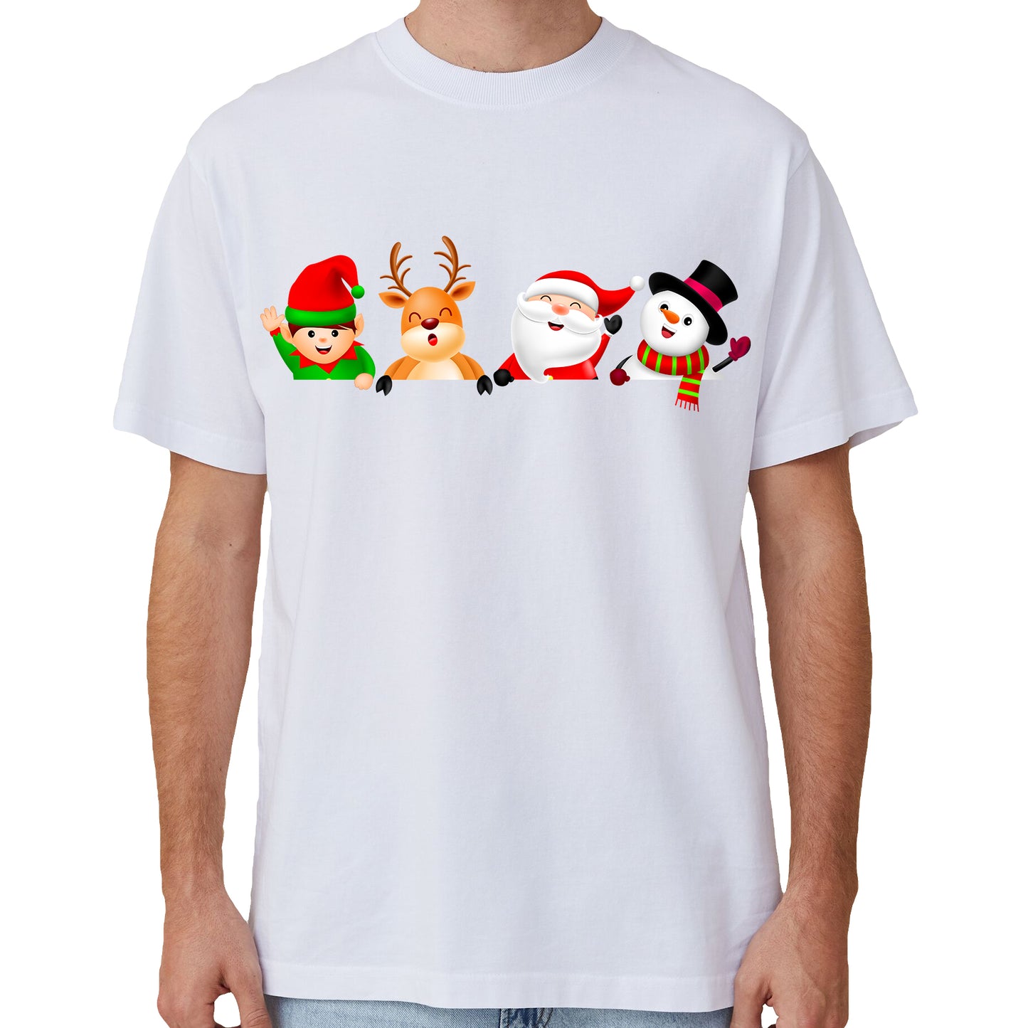 100% Cotton Christmas Unisex T-shirt Adult Kids Tee Mens Top Santa Xmas Party Custume - Christmas Crew