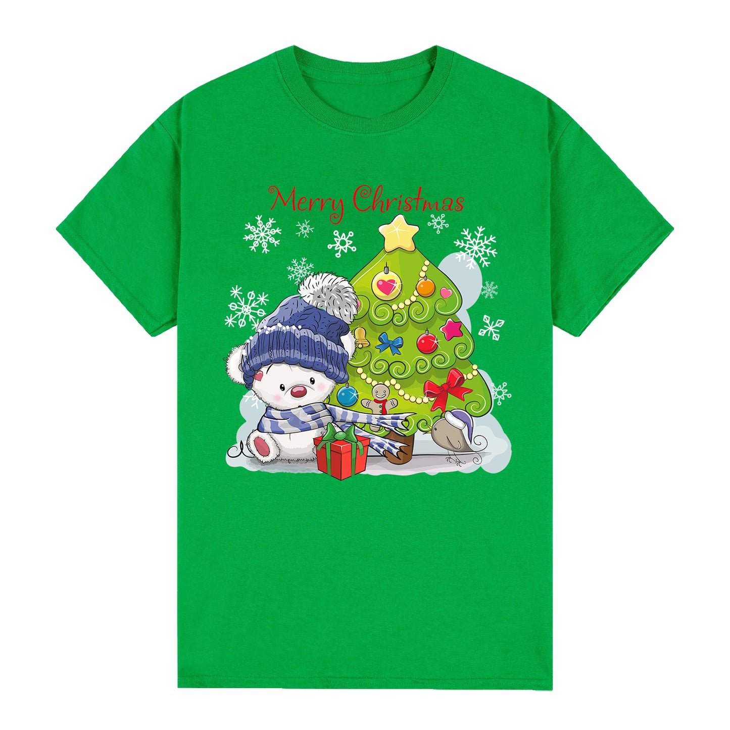 100% Cotton Christmas Unisex T-shirt Adult Kids Tee Mens Top Santa Xmas Party Custume - Festive Friends