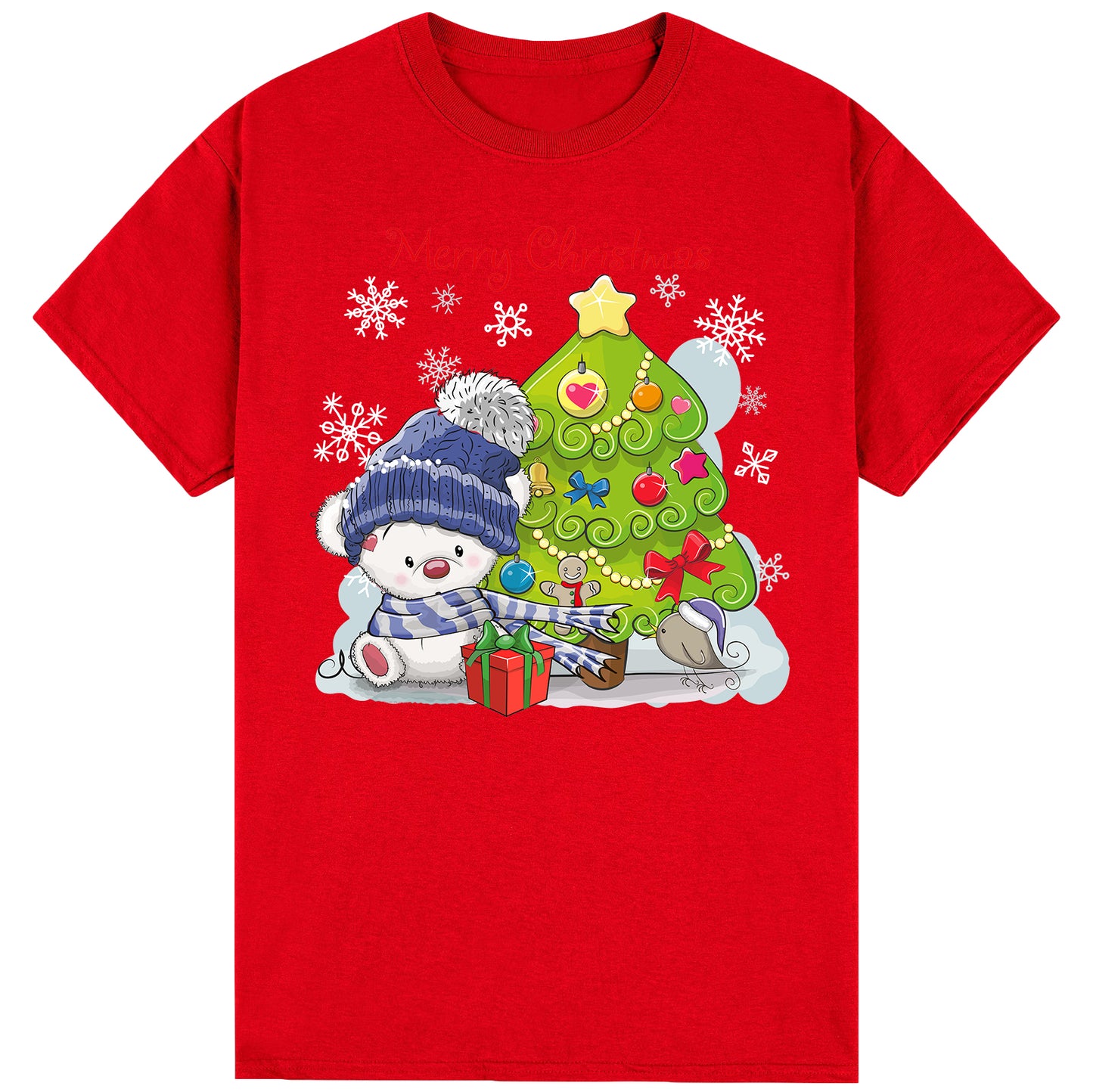 100% Cotton Christmas Unisex T-shirt Adult Kids Tee Mens Top Santa Xmas Party Custume - Festive Friends