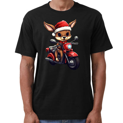 100% Cotton Christmas Unisex T-shirt Adult Kids Tee Mens Top Santa Xmas Party Custume - Holiday Ride