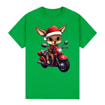 100% Cotton Christmas Unisex T-shirt Adult Kids Tee Mens Top Santa Xmas Party Custume - Holiday Ride