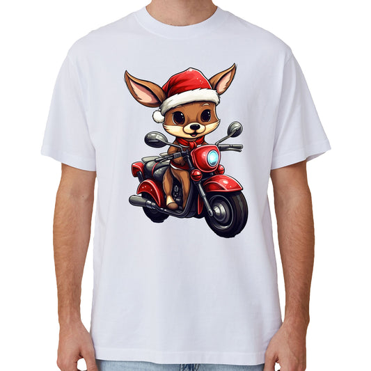 100% Cotton Christmas Unisex T-shirt Adult Tee Mens Top Santa Xmas Party Custume - Holiday Ride