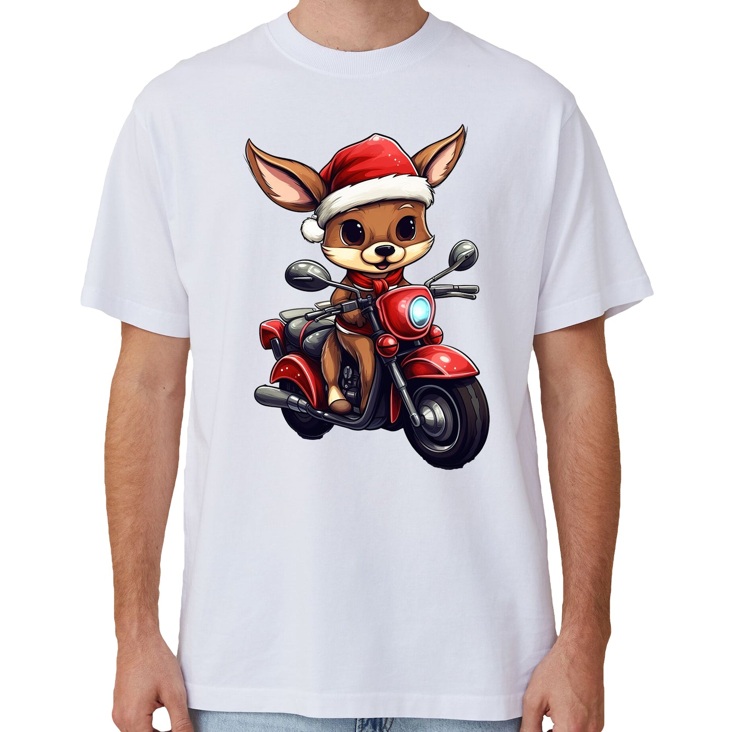 100% Cotton Christmas Unisex T-shirt Adult Kids Tee Mens Top Santa Xmas Party Custume - Holiday Ride