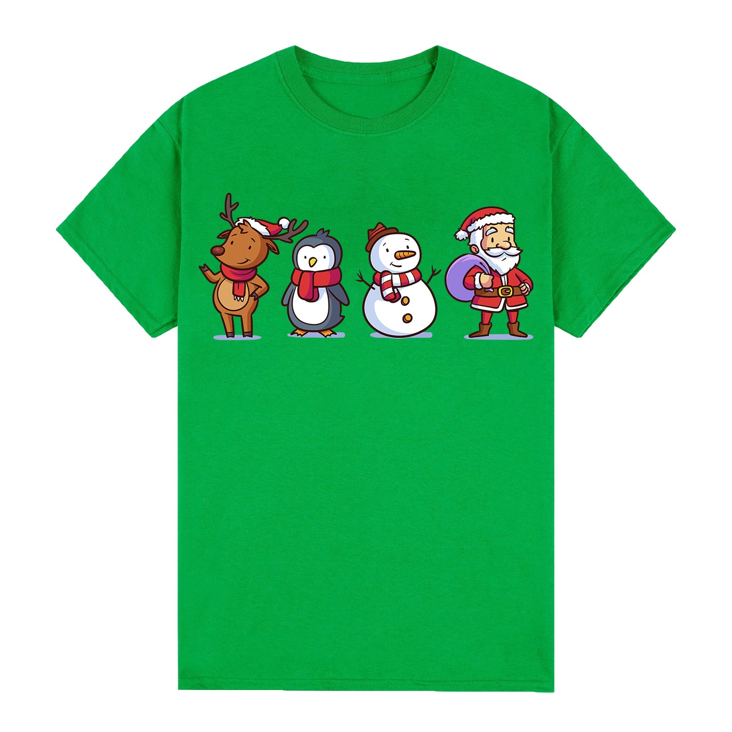 100% Cotton Christmas Unisex T-shirt Adult Kids Tee Mens Top Santa Xmas Party Custume - Winter Wonderland