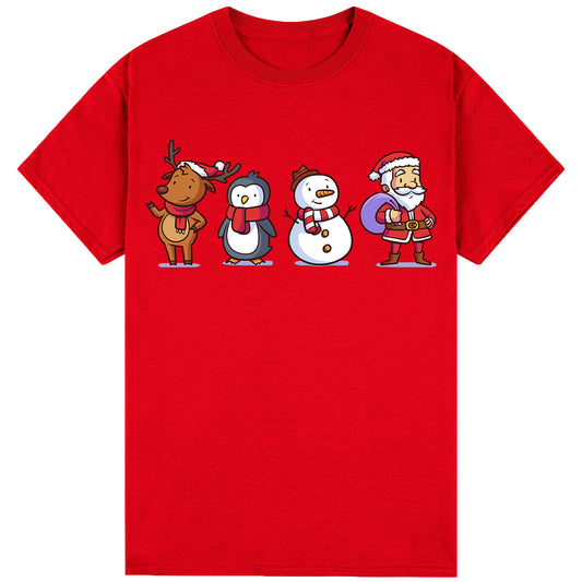 100% Cotton Christmas Unisex T-shirt Adult Tee Mens Top Santa Xmas Party Custume - Winter Wonderland
