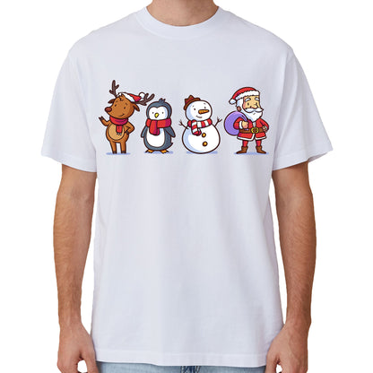 100% Cotton Christmas Unisex T-shirt Adult Kids Tee Mens Top Santa Xmas Party Custume - Winter Wonderland