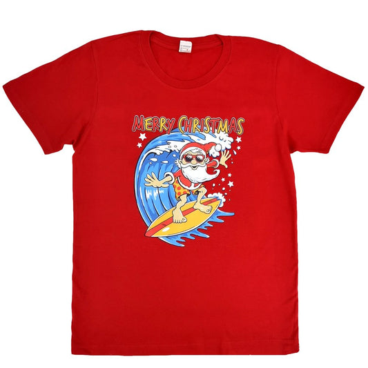New Funny Unisex Xmas Christmas T shirt Tee Adult Mens Womens Santa - Santa Surf